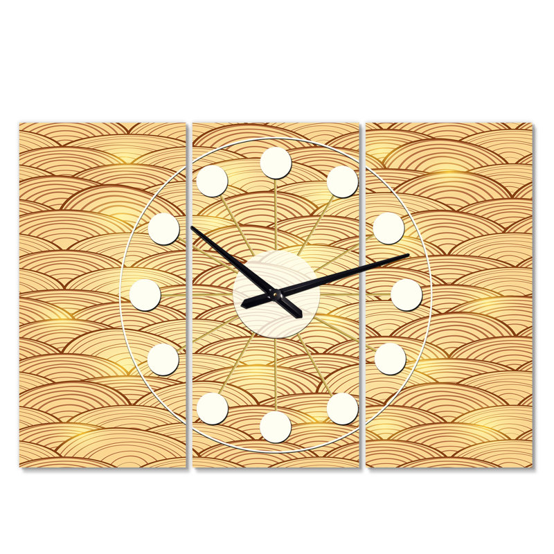 Horloge murale ciel surdimensionné Mid-Century