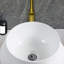 Lavabo de salle de bain vasque circulaire blanc en céramique 14,17 po Orren Ellis