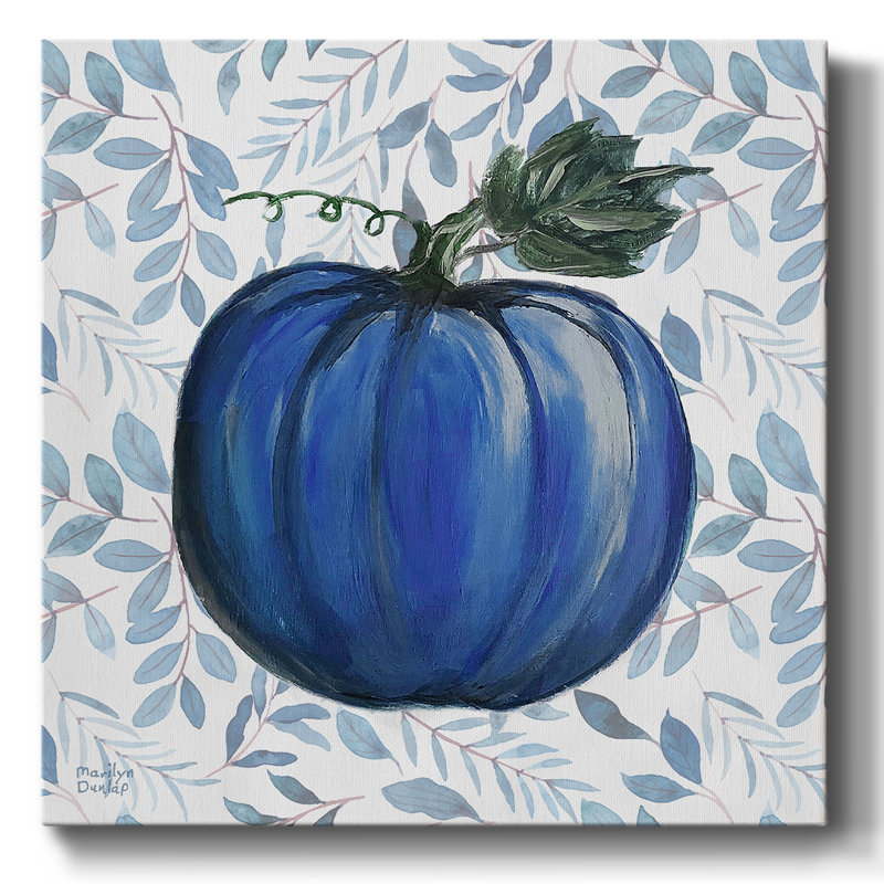 «Blue Leafy Pumpkin II», toile tendue avec châssis, H 40 po x l 40 po x P 1,5 po