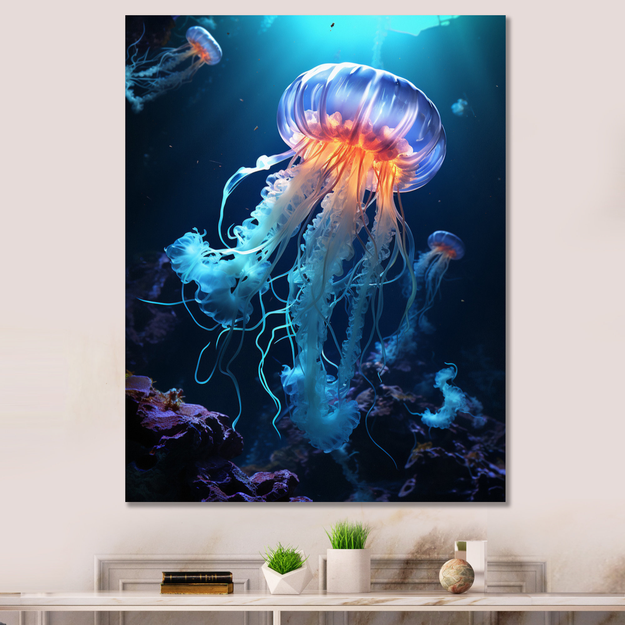 Dovecove Jellyfish Luminescent Beauty I On Canvas Print