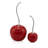 14" Red And Silver Enamel Cherry Sculpture