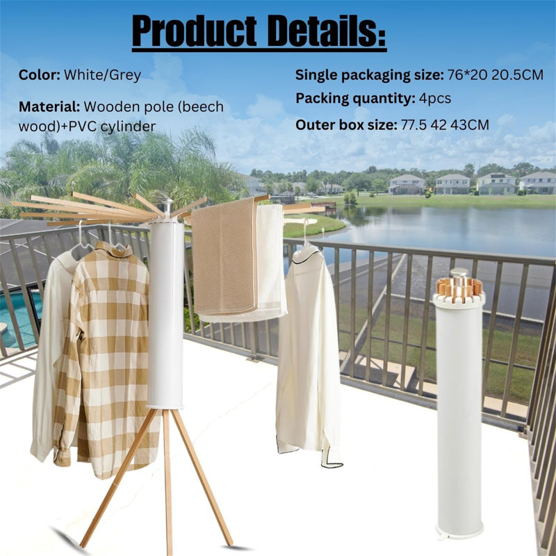 Foldable Tripod Clothes Drying Rack - Portable For Outdoor Use