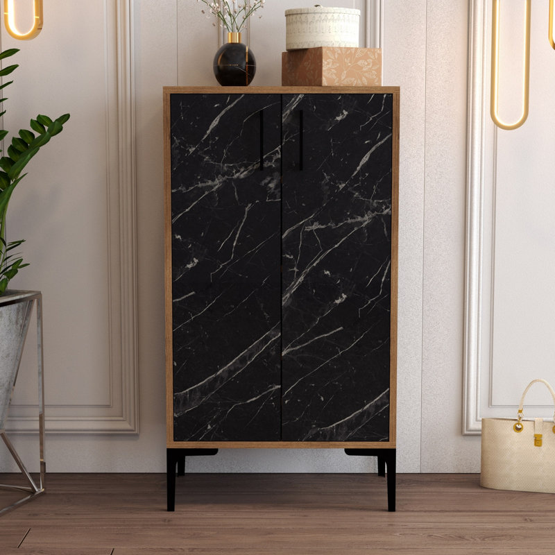 Padang 20 Pair Shoe Storage Cabinet, Black/Brown