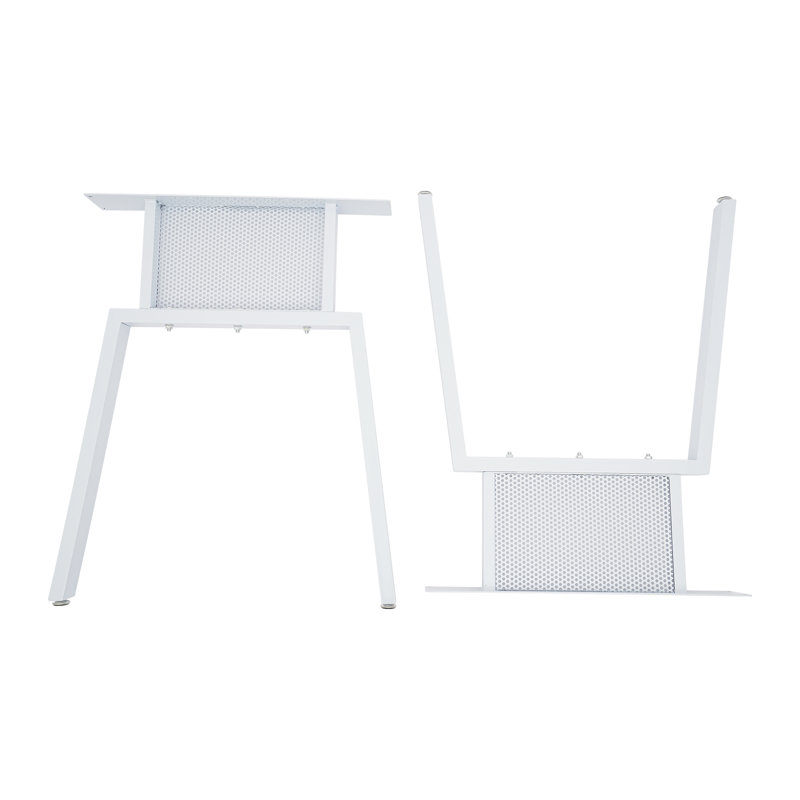 2Pcs 28-Inch Metal Table Legs, White