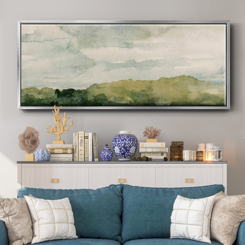 Riverside I- Framed Canvas, 20" H x 50" W