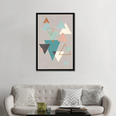 «Abstract Geo II Gray» par Véronique Charron, reproduction d'art graphique sur toile tendue