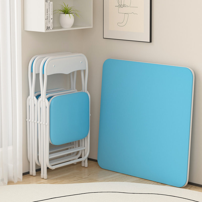 Ensemble de table et de jeux pour enfants 5 pièces Aerynn, Bleu / blanc