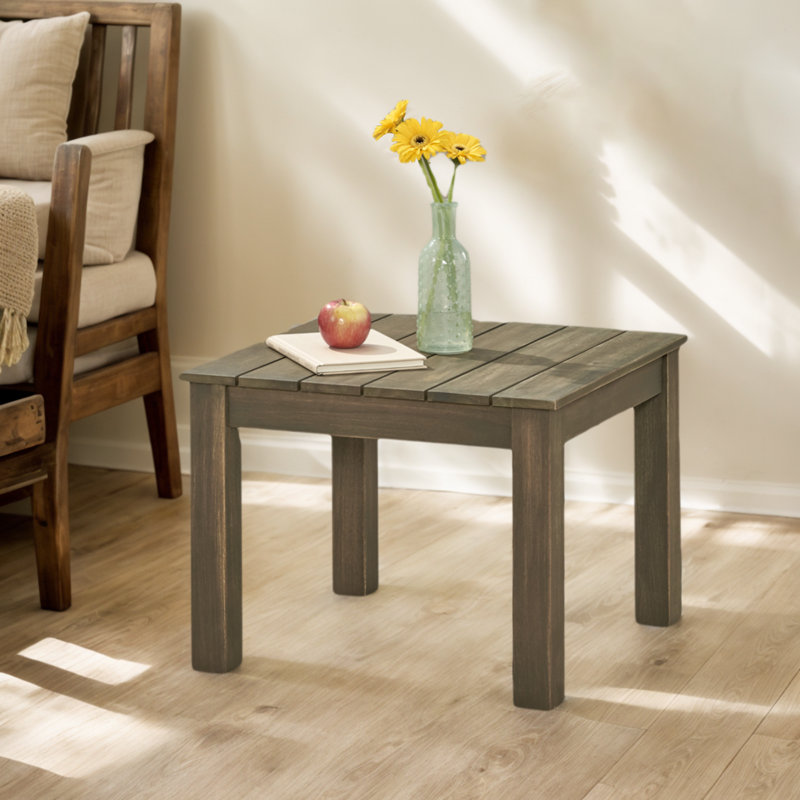 Table d'appoint en bois d'acacia Temecula, Gris