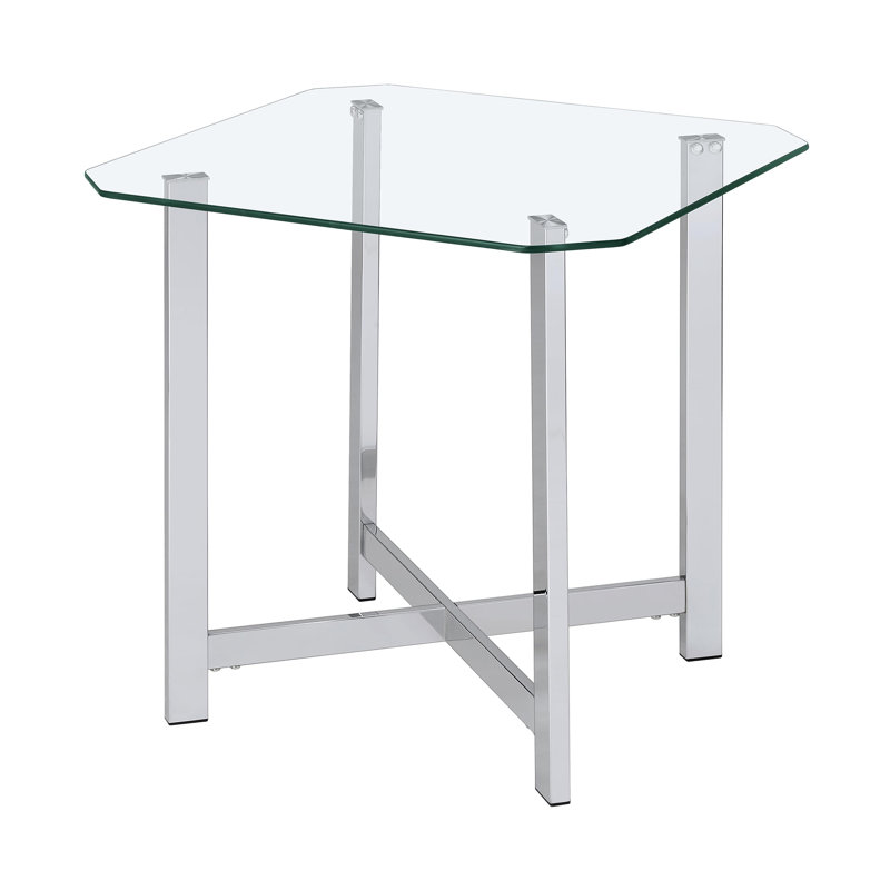 23.15" W Contemporary End Table, Silver