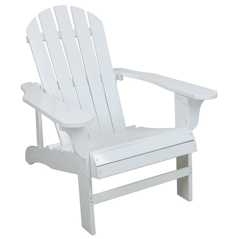 Kalista Acacia Outdoor Adirondack Chair, White