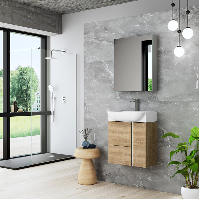 Camilia 21.7'' W Single Vanity, Natural Oak