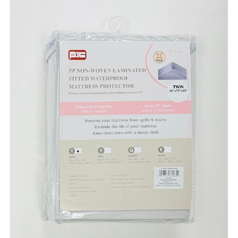 Housse de protection pour matelas élastique Eriberto, Simple