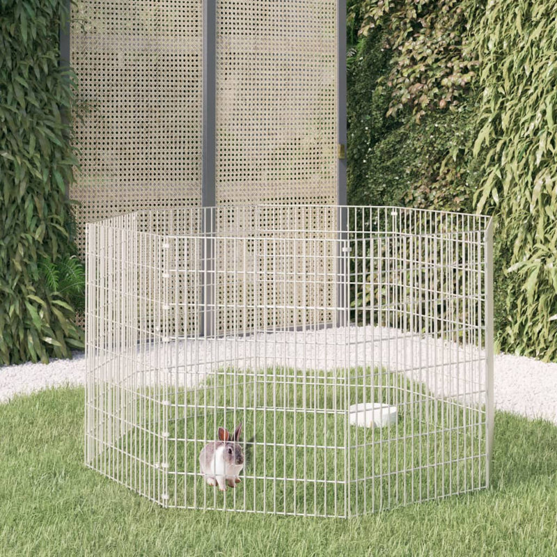 Granby Free Range Animal Enclosure 8-Panel 54x80 cm Galvanised Iron, 80cm H x 54cm W