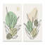 «Green Botanical Branch with Leaves I», ensemble de 2 peintures-1302777243-1302777254
