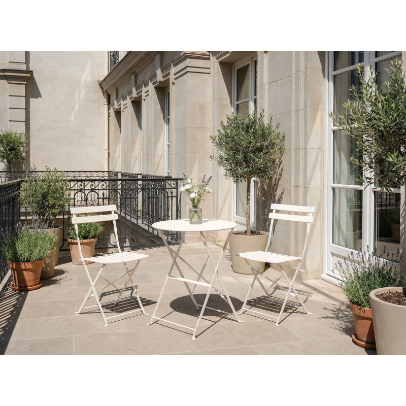 Bistro Set FIORI Metal Off-White