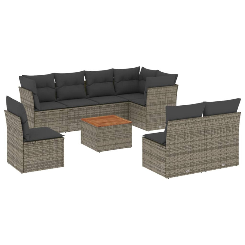 Ensemble de canapé de jardin Vidaxl gris