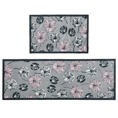 Non-Slip Floral Indoor Doormat