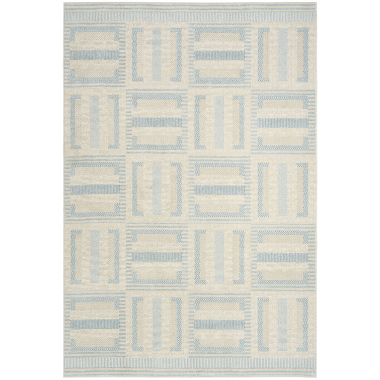 Maridee Ivory Blue Modern Indoor Rug