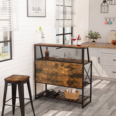 100W x39.8D x 106H cm Selleck Bar with Wine Storage With Cup Holder