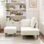 Ensemble chaise longue et repose-pieds en chenille moderne de 50 pouces de long, avec coussin et pieds en bois massif-671841368