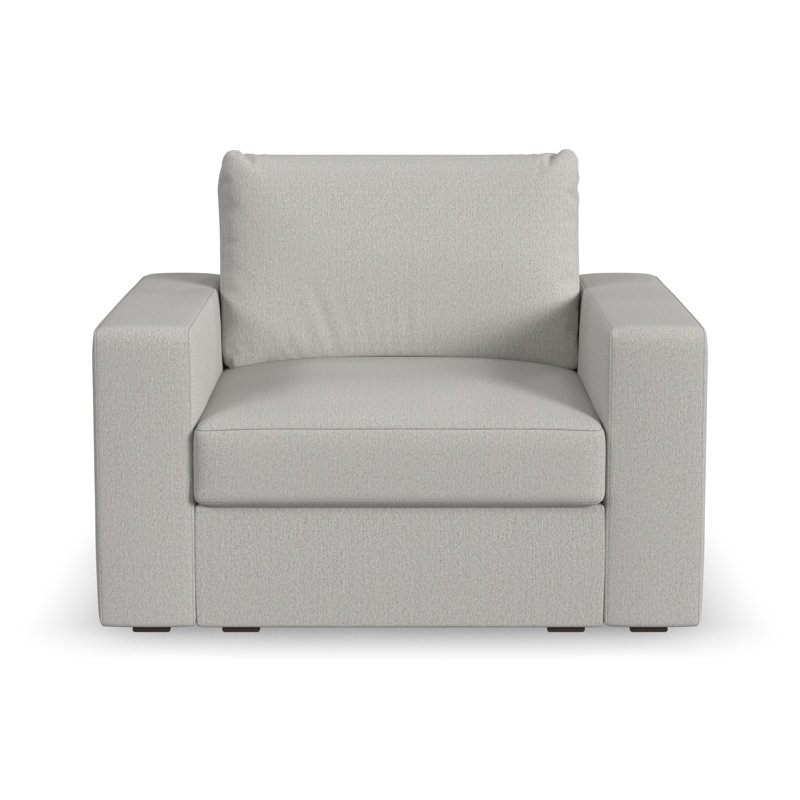 Flex 49" Polyester Modular Wide Arm Armchair, Flex Gray Polyester Blend, 34" H x 49" W x 37" D