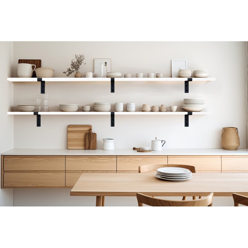 Ensemble de 2 tablettes flottantes Rayne, H 1 po x l 71 po x P 4,5 po, Blanc