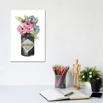 Hendricks Pink Flowers 1 Piece Wrapped Canvas Painting