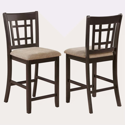 Lattice Back Counter Height Stools (Set Of 2)