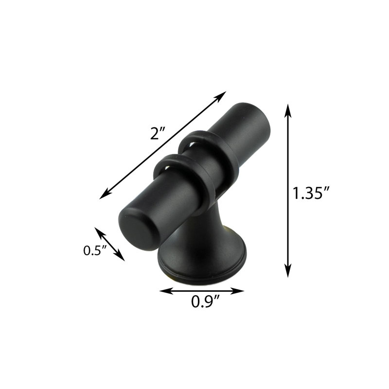 2" Round Bar Knob Multipack, Matte Black