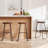 llle Solid Wood Backless Saddle Seat with Footrest Stool Set-1183390027-1183390024-1183390028
