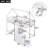 Twin Over Twin House Bunk Bed with Slide and Storage Staircase, Climbing Ramp, Guardrails-1756020410