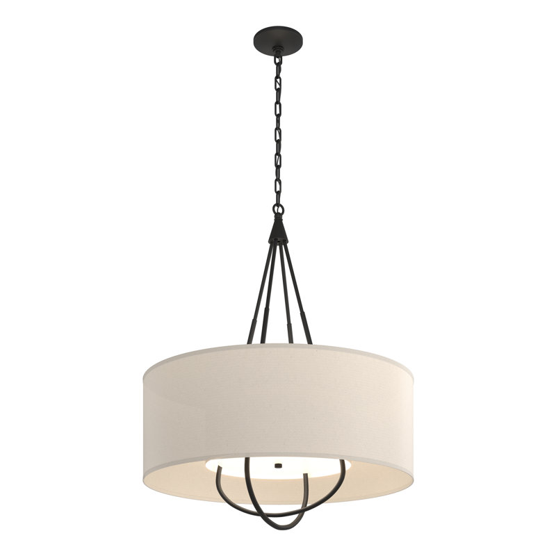 Loop 4 - Light Chandelier, Black, Natural Anna, Black