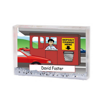Personalized Tollbooth Male Snow Globe Frame Gift