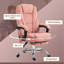 Fauteuil de massage avec repose-pieds, fauteuil de bureau de direction avec 6 points de vibration et chaleur, fauteuil d'ordinateur inclinable, fauteuil de bureau pivotant, hauteur réglable, rose-760488220
