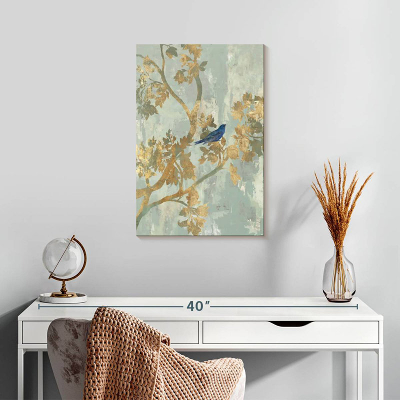 Brampt Perching Blue Bird, 24" H x 16" W