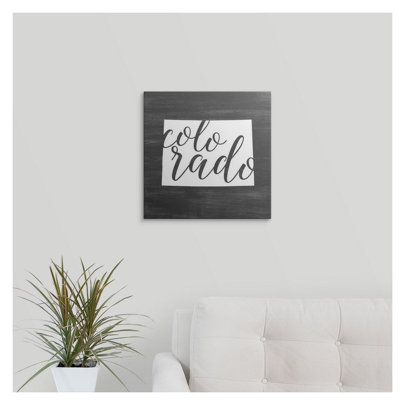 Home State Typographie Colorado - impression d'art textuel, Toile, H 35 po x l 35 po x P 1,5 po