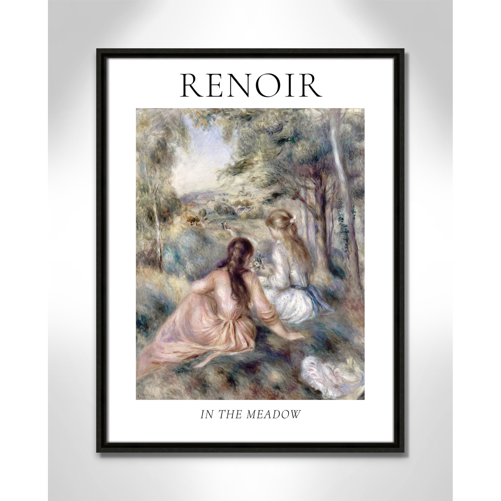 Old Masters Collection "In the Meadow" Print, Espresso Floater Frame, No, 25.5" H x 19.5" W x 2" D