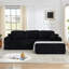 Siège du canapé droit, canapé modulaire en forme de L, canapé modulaire compressé en velours côtelé de style minimaliste moderne, déplier dans un lit, une chambre à coucher, canapé confortable Comprimé - Design éco-efficace - Noir-827079375