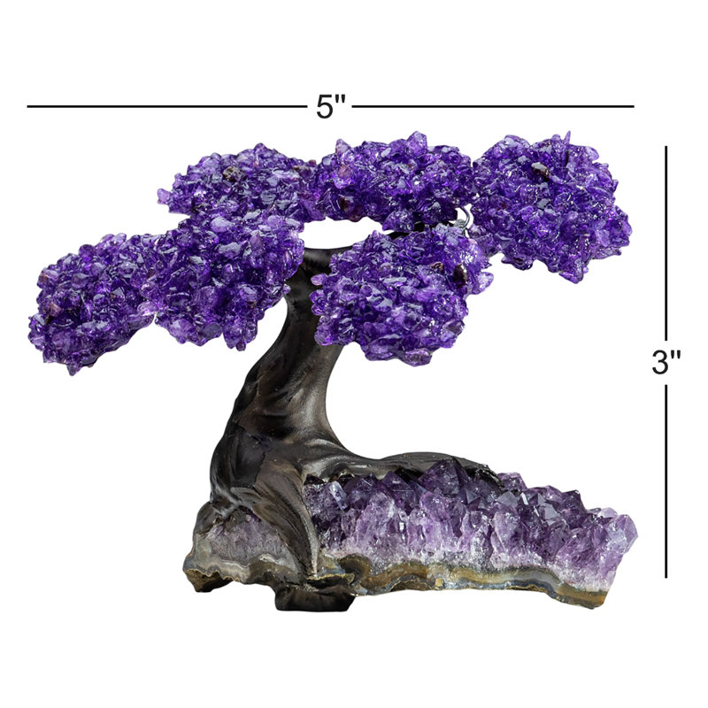 Petit arbre à pierres précieuses en améthyste sur améthyste (l'arbre de protection)