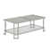 Sharold Chrome Finish Coffee Table With Textured Glass Top