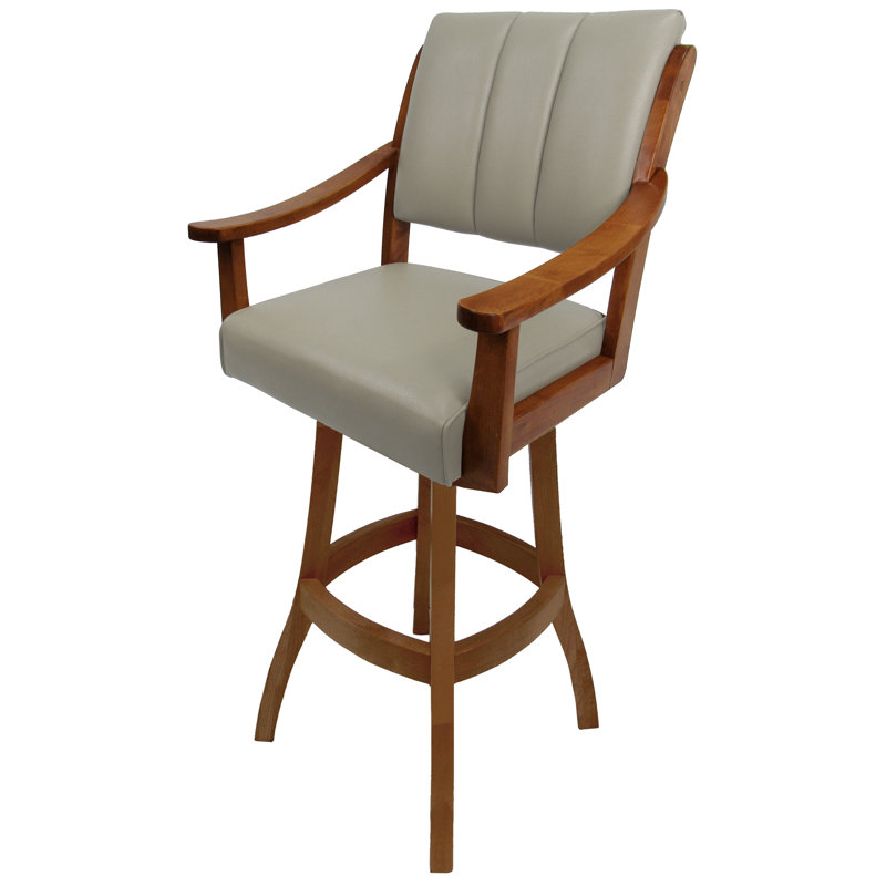 Tabouret pivotant Adaly, Dark Brown/Beige, Tabouret de bar (siège d'une hauteur de 30 po)