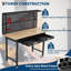 Établi de garage 48 po / 60 po avec panneau perforé, prises de courant et éclairage - Établi polyvalent d'une capacité de 800 lb pour le rangement d'atelier, d'entrepôt et de garage-606886417