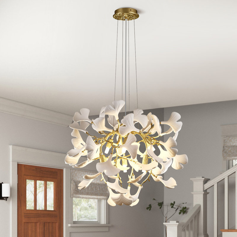 10-Light Dimmable LED Ceramic Chandelier