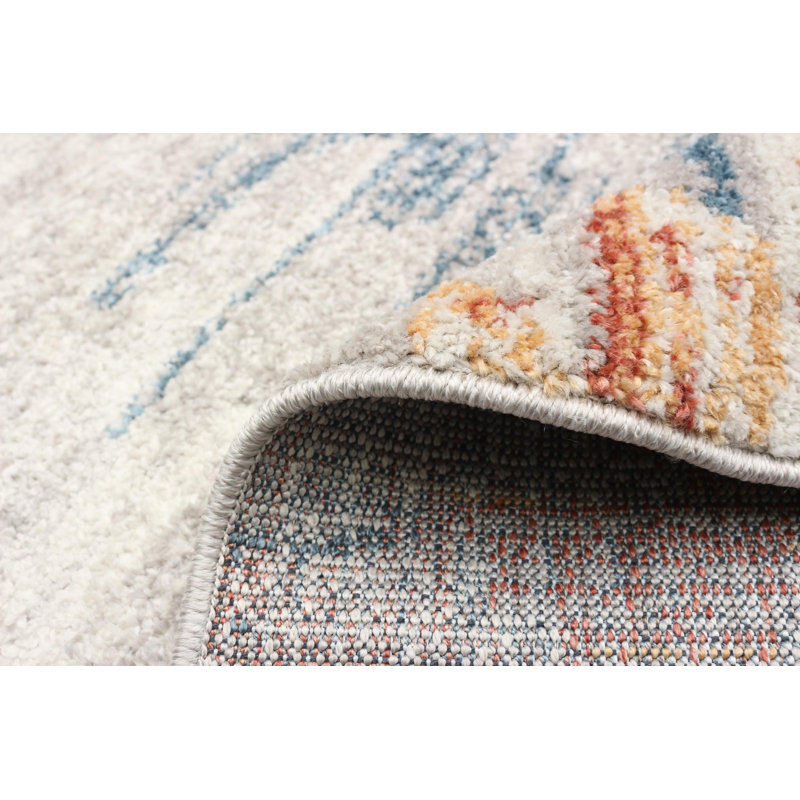 Tapis ivoire / bleu Abdul-Rahim, Rectangle 7 pi 10 po x 10 pi 5 po