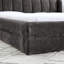 Structure de lit tapissier grand format avec tissu épais, lit plateforme grand format en chenille avec tête de lit et structure solide-1280512679