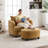 Oversized Verona With Ottoman, Wide Chaise Lounge Chair Indoor, Modern Armchair With Pillow, Chenille Comfy Chairs For Bedroom, Living Room-124346180