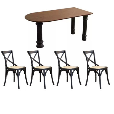 Solid wood retro creative dining table sets.