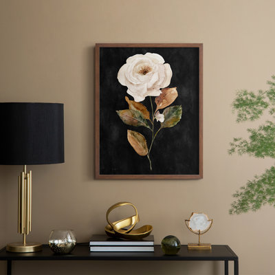 «Botanical on Black Wash II», reproduction encadrée - bois massif