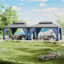 Pavillon de jardin en acier à toit rigide avec moustiquaire et toit ventilé-108053101-108053103