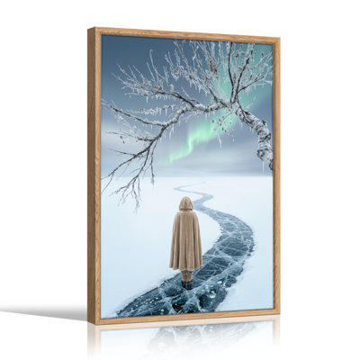 Ensemble de 1 tableau sur toile Chemin d'hiver